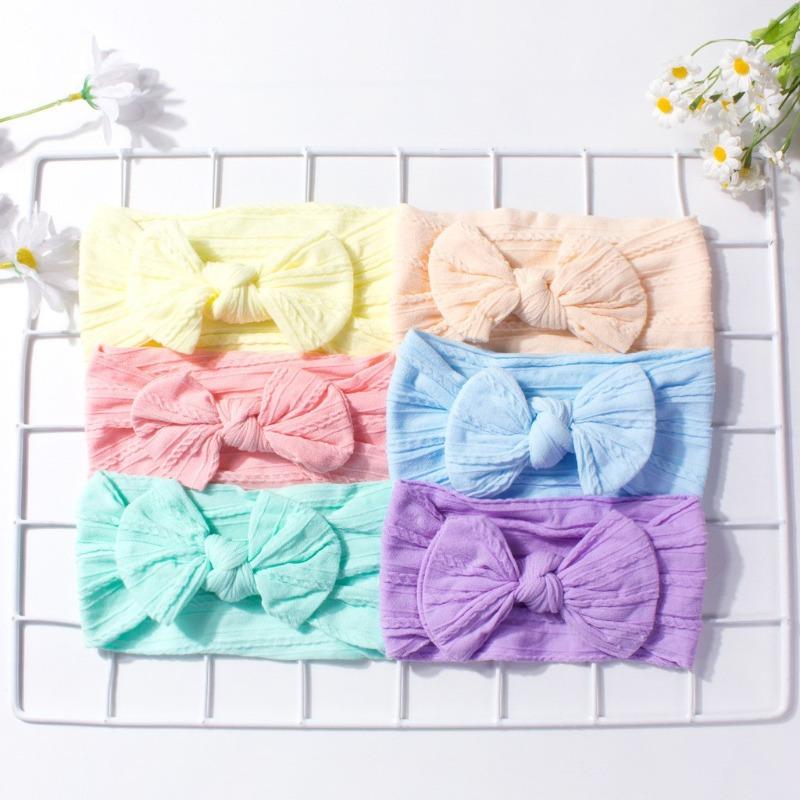 6-color Combination Set, Baby Fontanelle, Children's Nylon Bow Headband, Baby Princess Headdress.