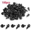 100 Pcs Black Plastic 8Mm Car Rivets Panel Clip Screw Fastener