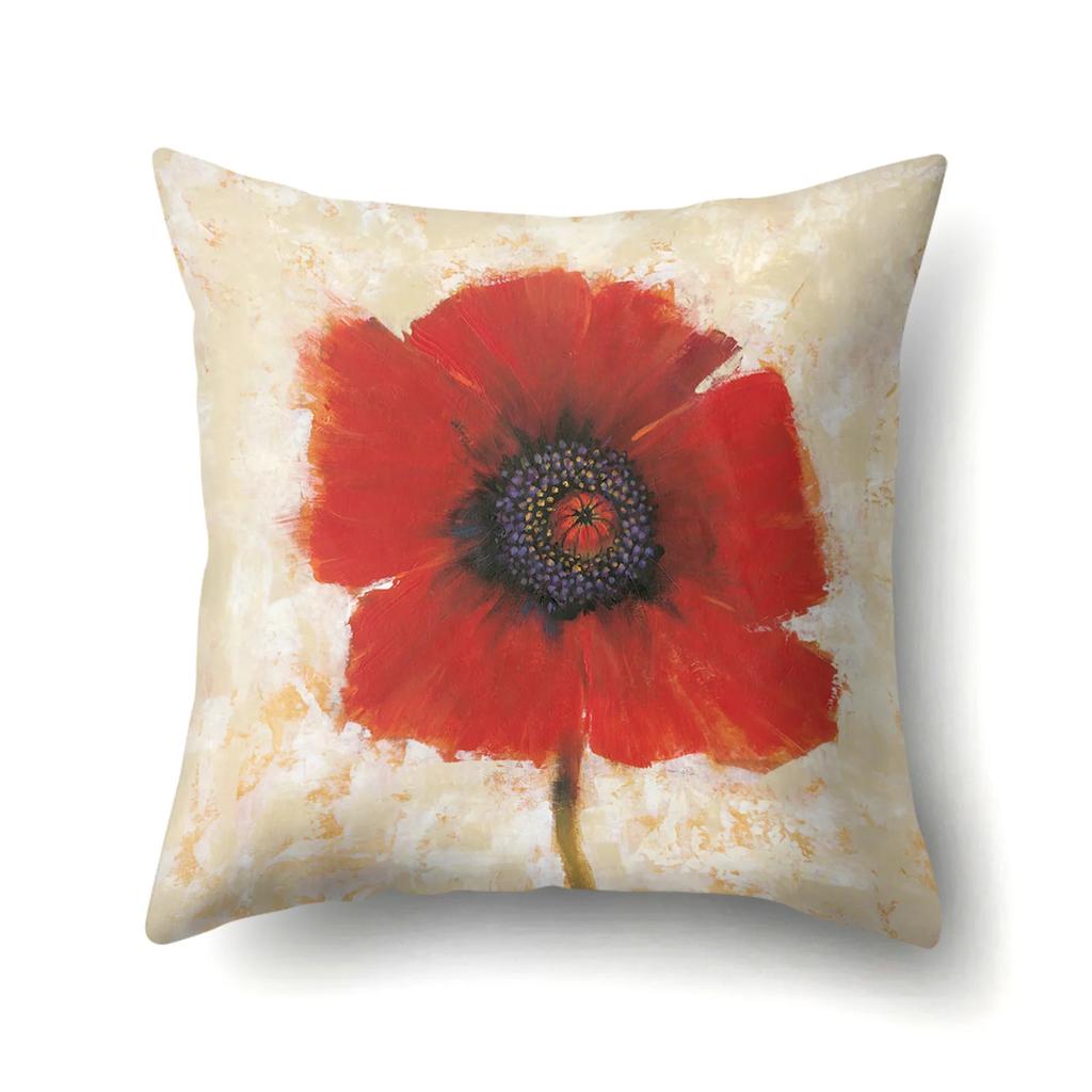 Home Decoration Living Room Sofa Pillowcase Garden  Oil Painting  Cushion Cover Polyester Pillow 45x45cm