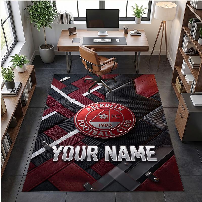 Crystal Velvet Rug Aberdeen FC Print Custom Name Text Floor Mat Home Decor