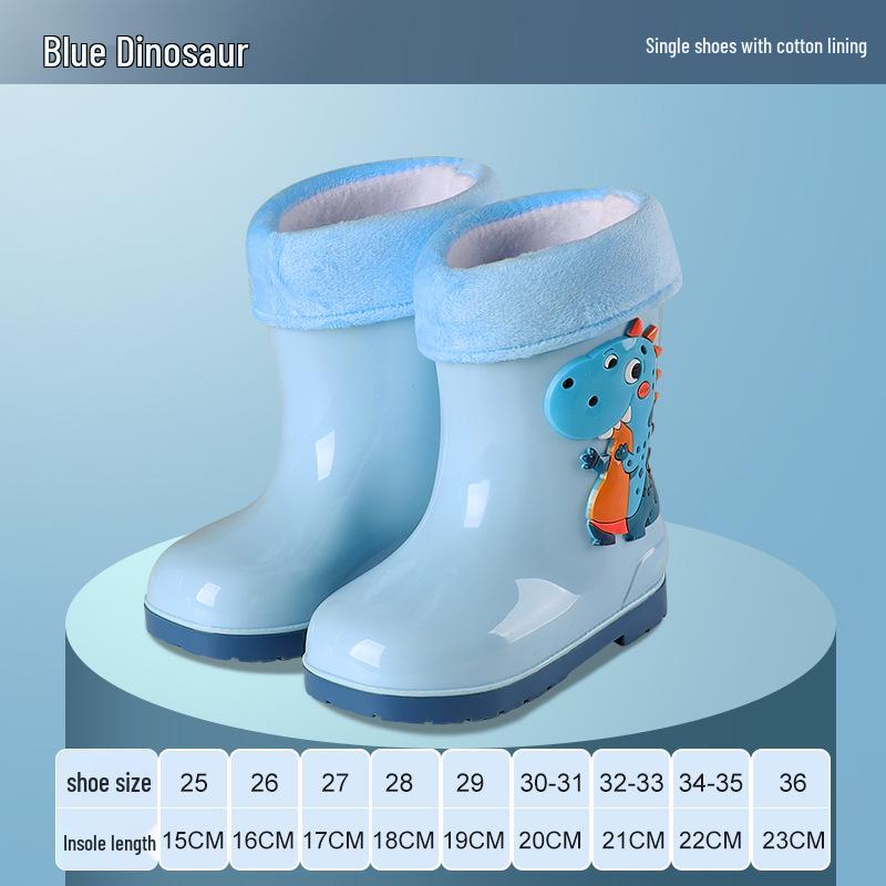Kinder Cartoon Regenstiefel, Rutschfest mit elastischer Öffnung und weicher Samtsohle für ältere Kinder