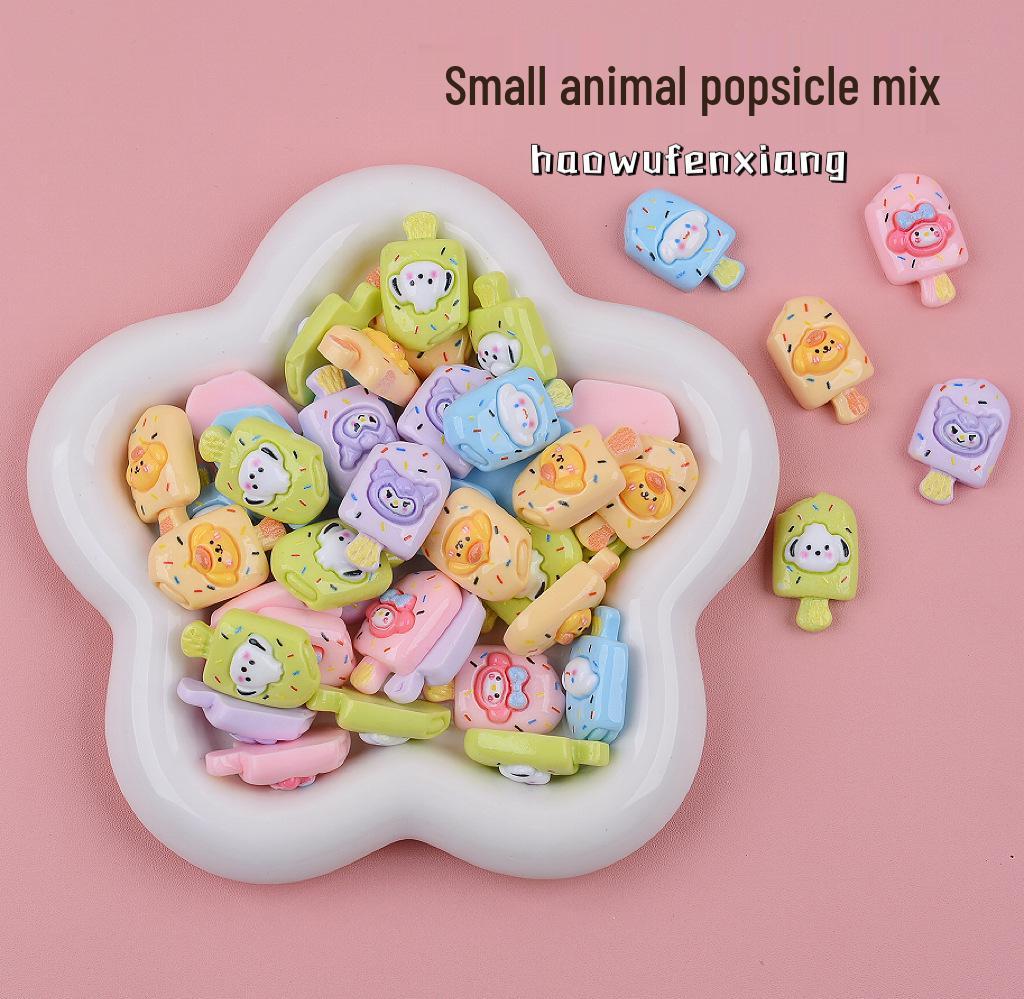 Mini Cartoon Ice Cream Resin Toys: DIY Pretend Play Accessories and Small Ornaments