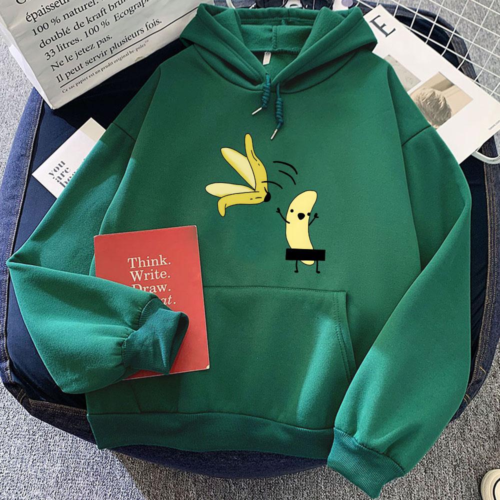 Naked Banana Aesthetic Hoodies Women/Men Cartoon Printed Sweatshirts Casual Tops Cartoon Unisex Autumn Winter Pullovers Hoody