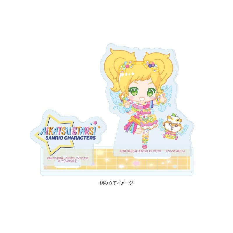Aikatsu Stars X Sanrio Characters 08 Yuzu Nikaido X Korokoro Krillin [Collaboration Illustration [Mini Character]] Acrylic Stand Plate