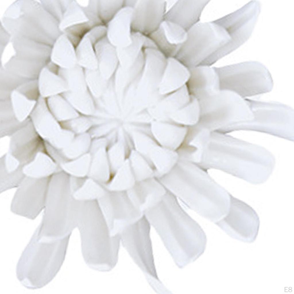 Ceramic Art 3D Hanging Porcelain Flowers Decorative Artificial Sculpture for Bathroom Living Room