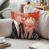 Cute C-Chainsaw-Man Kawaii Pillow Case Cushion Cover Soft Cute Throw Pillow Case For Car Sofa Pillowcase Polyester With Zipper
