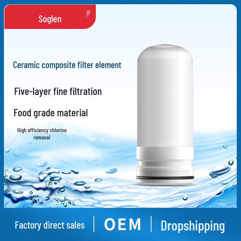 Universal Water Filter Cartridge with Diatomaceous Ceramic and Coconut Shell Activated Carbon.