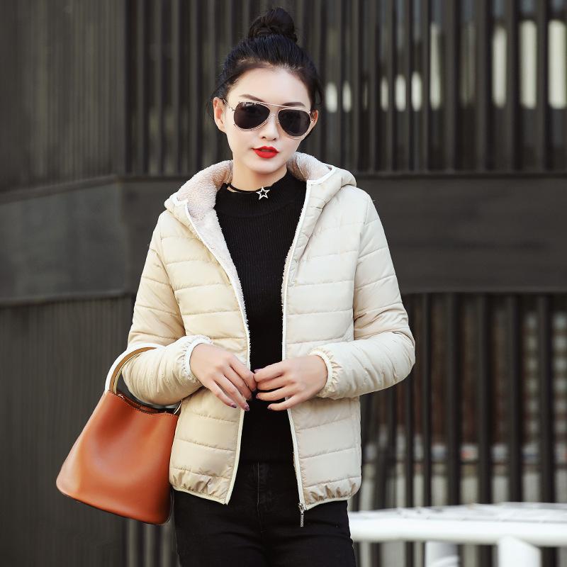 

Новая женская приталенная куртка с капюшоном, на хлопковой подкладке, легкая, из корейской овечьей шерсти, многоцветная XXXL