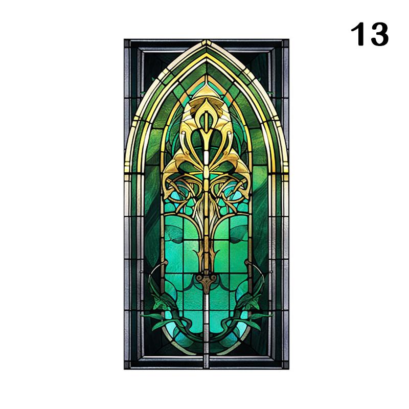 Retro Art Skleněná Fólie Evropský Styl Vitrážové Kostelní Umění Soukromí Okenní Samolepky Neprůhledné Hotelový Klub Veranda Okenní Dekorace Fólie