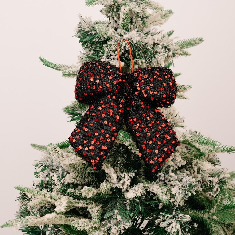 Sequin Bowknot Christmas Sparkling Bow Decor Celebration Indoor and Outdoor Holiday Glitter Bow Christmas Tree Decor