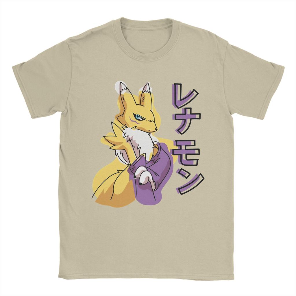 Renamon Side Profile T Shirts Unisexs Cotton Humor Tshirt Crew Neck Tee Shirt Short Sleeve Clothes Original