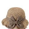Wide Brim Sunshade Bucket Hat Bowknot Panama Hat Vintage Beach Straw Hat  Lady
