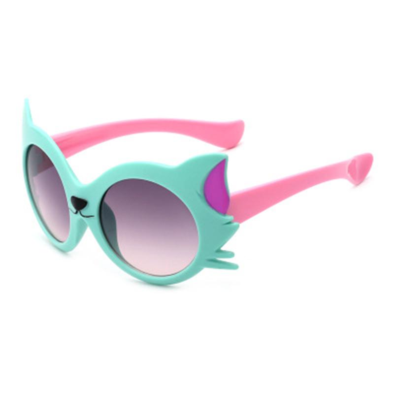 New Cute Cartoon Cat Anti UV400 Sun Glasses Kids Dresses Ornament For Girls