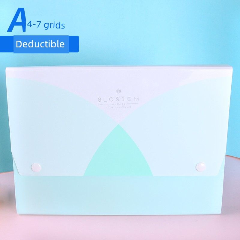 

Deli Storage Box Organizing Folders High School Handy Gadget Folder [Press Deduction] 7 Grids/Green (5242)