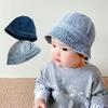Cloth Baby Sun Hat Solid Color Children Fisherman Cap Comfortable Washed Denim Bucket Hat  Outdoor