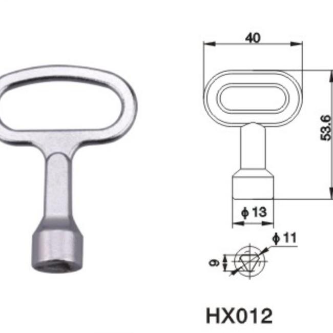 Universal MS705 Key for Triangle & Four-Corner Cabinet, Elevator Door & Water Meter Box Locks.