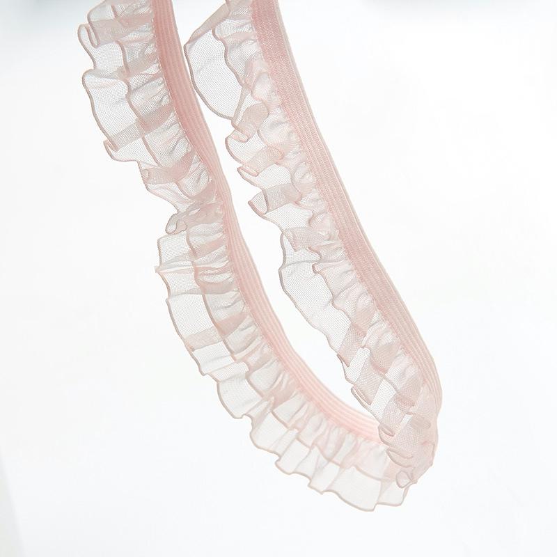 Elastic Mesh Lace Trim for DIY Decoration - Ruffle Edge Pleated Design