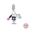 Authentic Original 100% Copper Metal High Heels Wine Glass Lipstick Charm Bead Components Compatible With Women Bracelets Do It Yourself High Quality