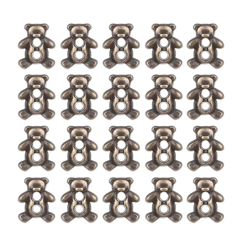20PCS Cute Mini Decor Buttons Metal Buckles Bear Button DIY Doll Clothes Tiny Craft buttons Clothing Sewing Accessories