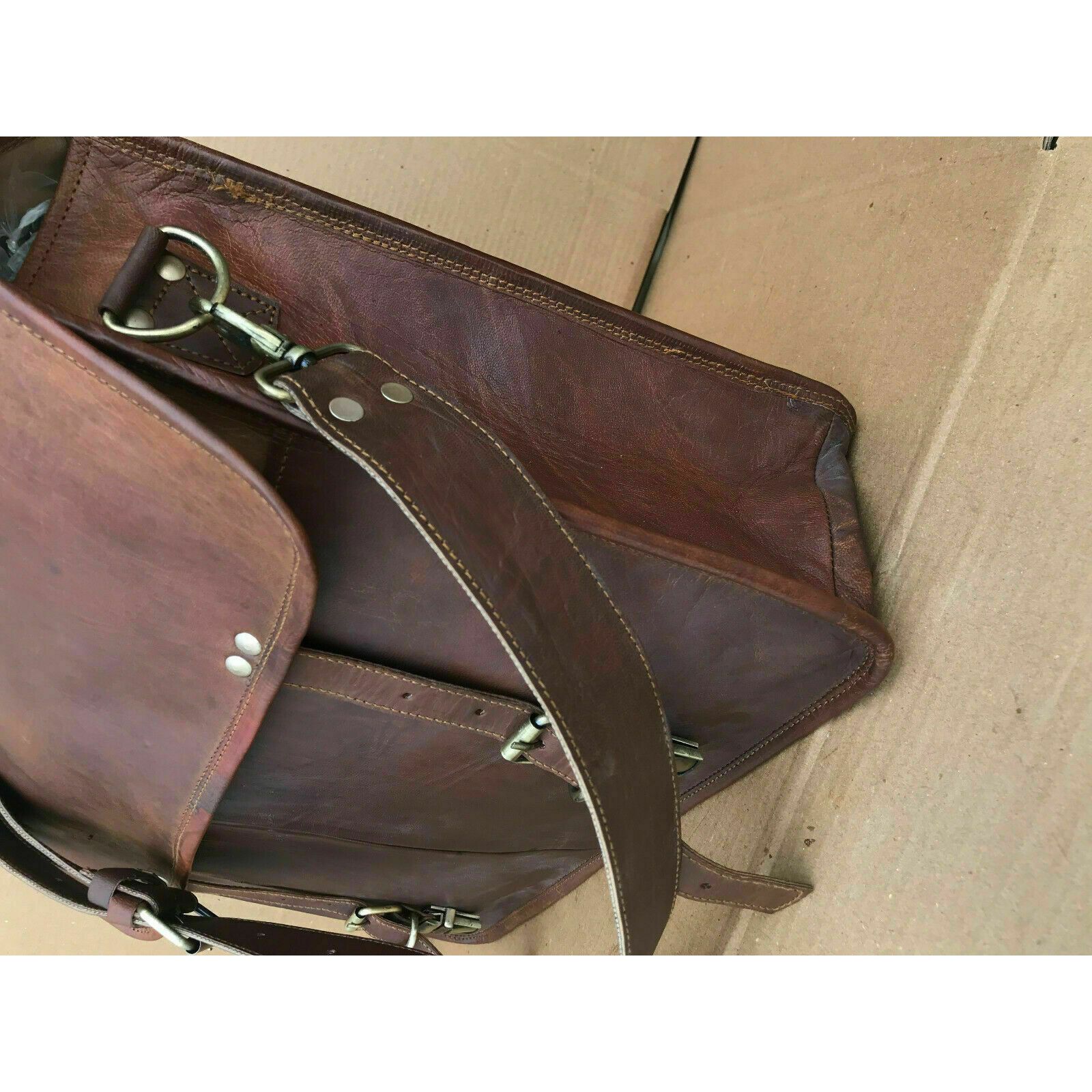 Сумка-портфель для ноутбука из натуральной прочной кожи — фото 2