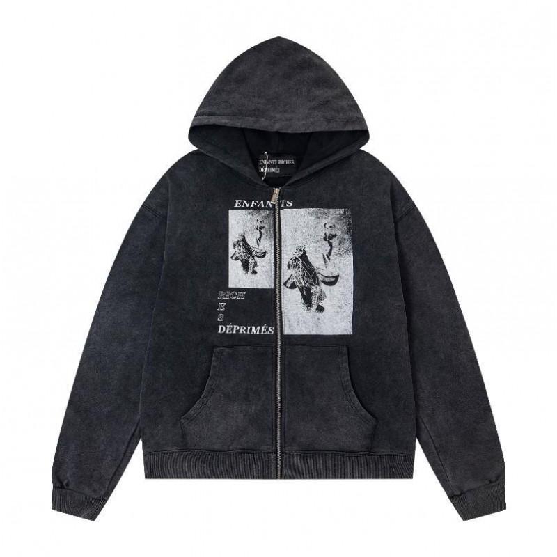 Unisex Oversized Hooded Zip-Up Sweatshirt With Abstract Patch Print Relaxed Fit Cotton Pullover Fall Daily Wear