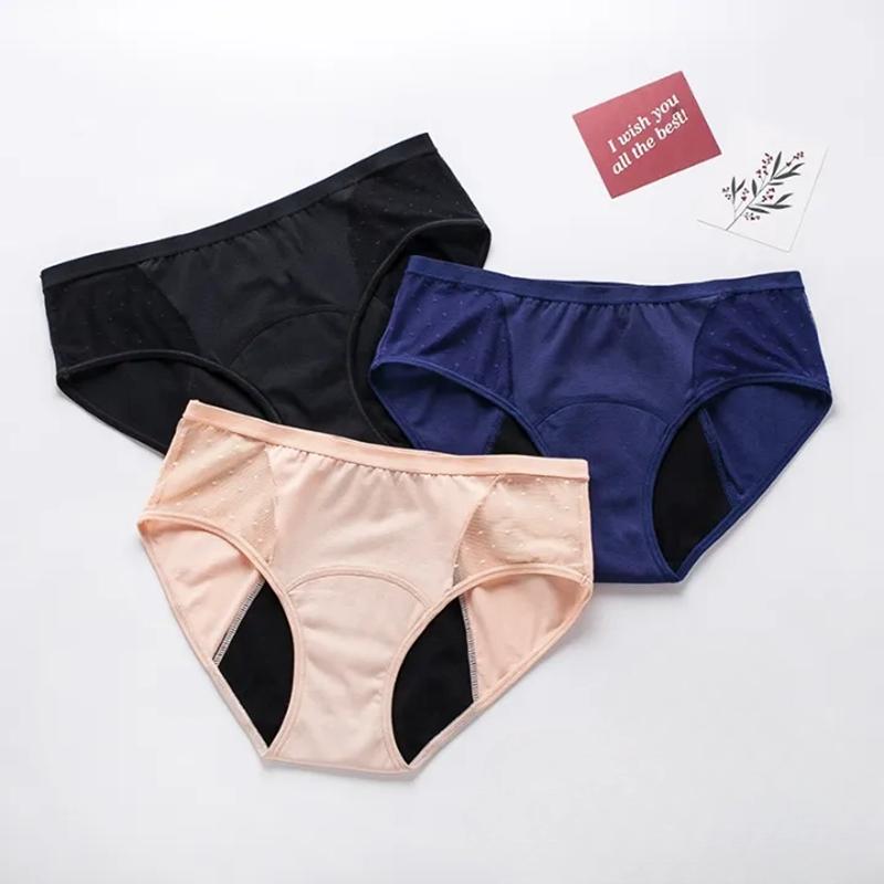 Women's Sexy Mesh Period Panties, Leakproof Breathable Briefs, Sheer Mesh Menstrual Underwear