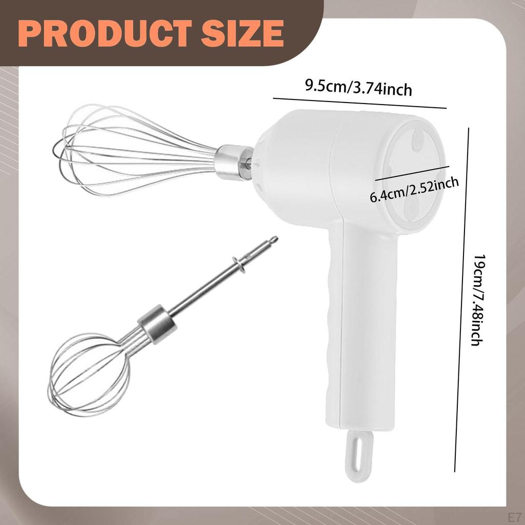 Hand Mixer Rechargable Kitchen Gadgets Cordless for Beating Whisking Light Green