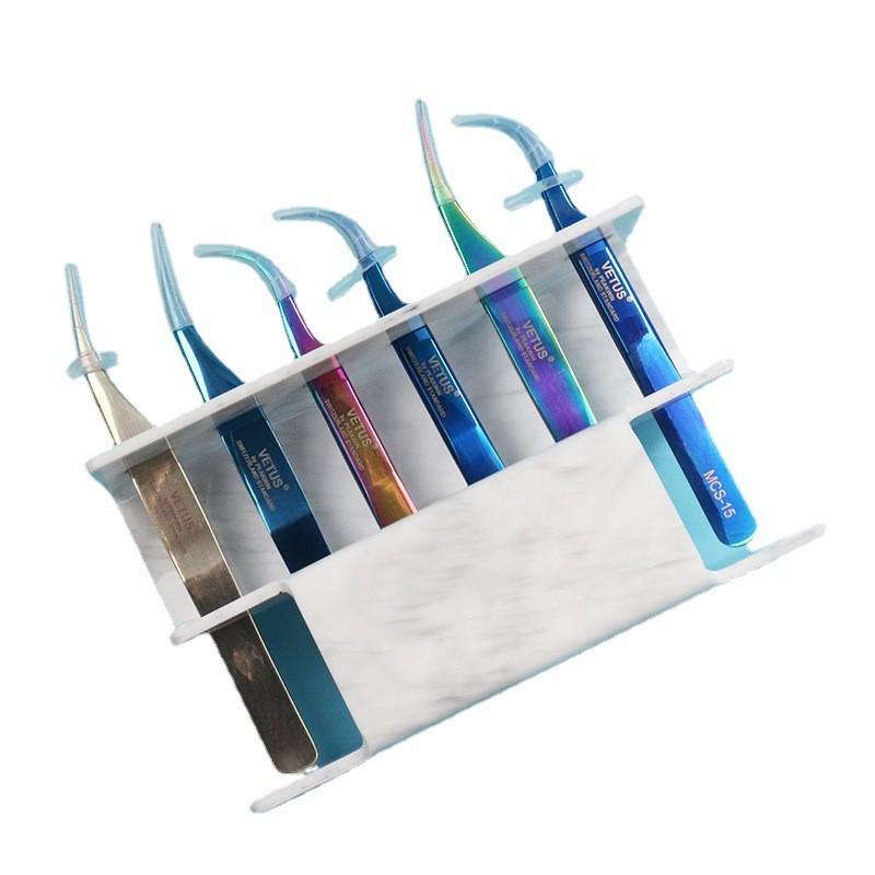 6-Slot Eyelash Tweezer Holder & Quick Bloom Extension Display Stand
