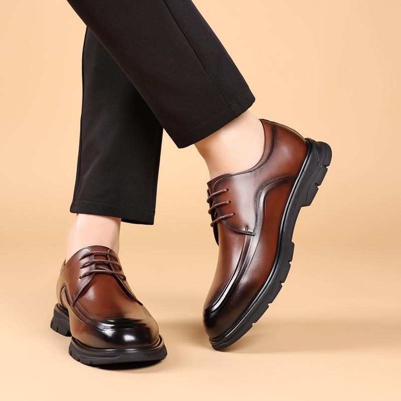 Мужские деловые кожаные туфли Повседневная мужская обувь из натуральной кожи Удобные — фото 4