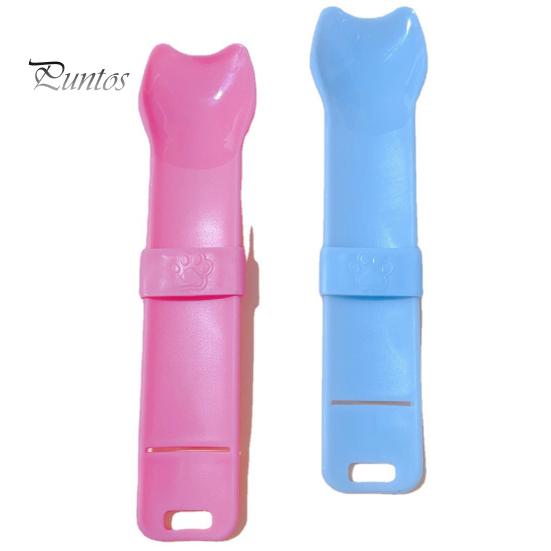 Happy Spoon Cat Easy Cleaning Thumb Press Treat Feeder with Hanging Hole Waste-free Hygienic Squeeze Spoon for Pets