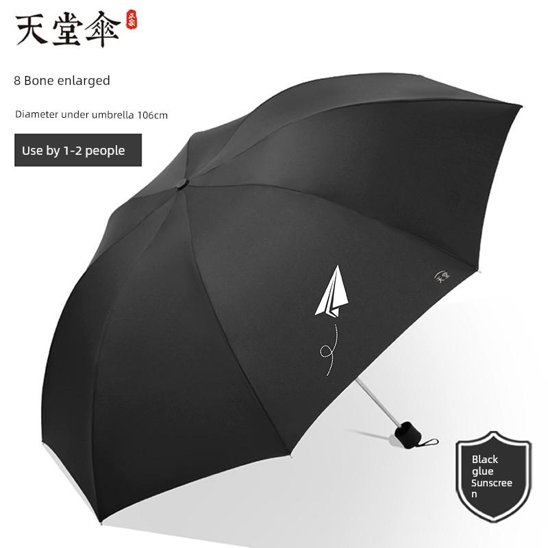 Paradise Umbrella Checkered Umbrella Extra Large Umbrella for Men and Women 3-Fold Umbrella Extra Large 8 Bone Double Business Dual-Use Umbrella