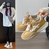 Retro Forrest Gump German training shoes women's 2025 new autumn explosion yellow inner height increase casual shoes color matching sports women's s