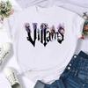 Summer Unisex Cartoon Villain T-Shirt Villain Princess Pattern Fashion T-Shirt Harajuku Streetwear White Cotton Top