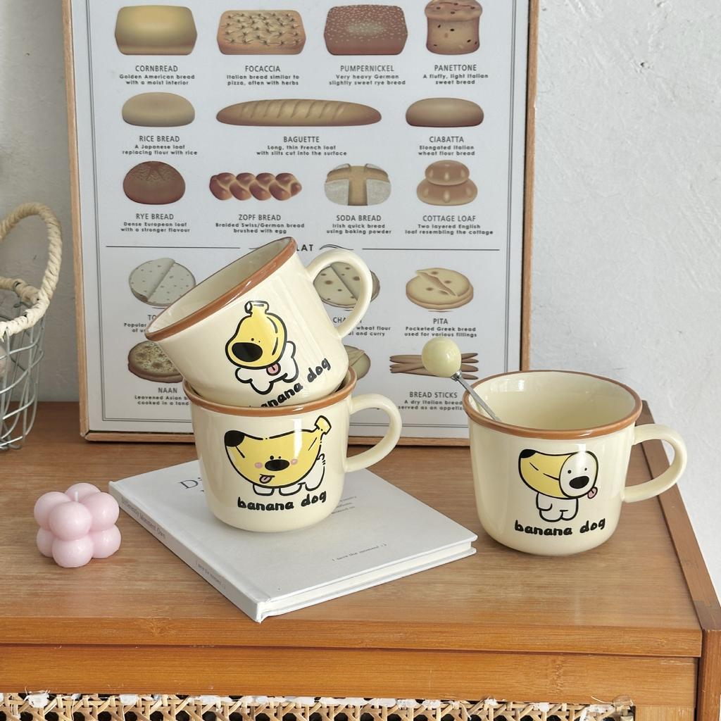 Creative Banana Dog Ceramic Mug Birthday Gift Girls Cup High-Pretty Cute Household Water Cup Coffee Cup