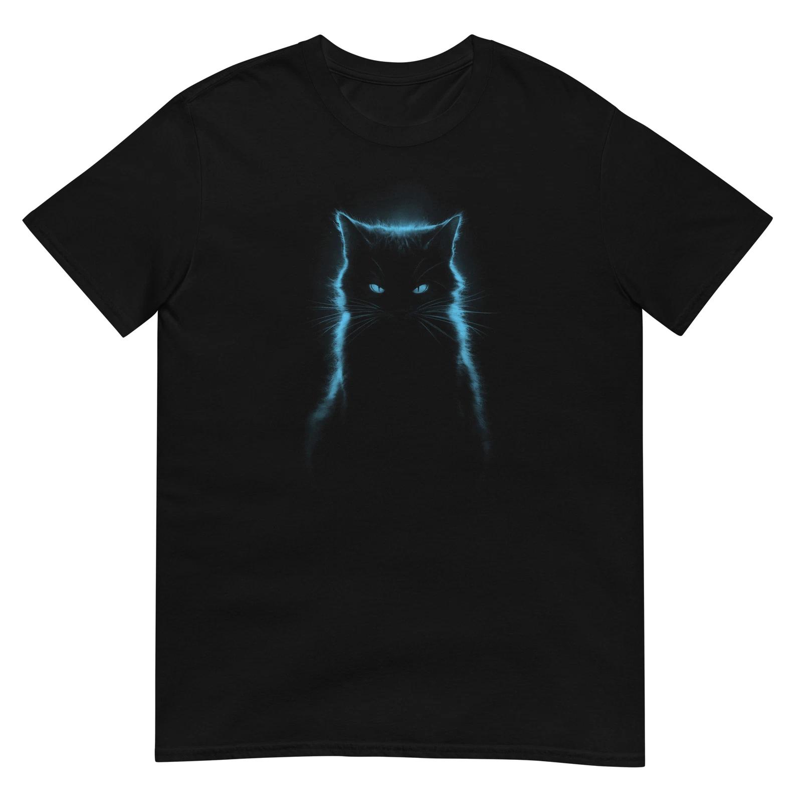 Cat Blue Silhouette Cat Loverdesign Unisex T-Shirt XL