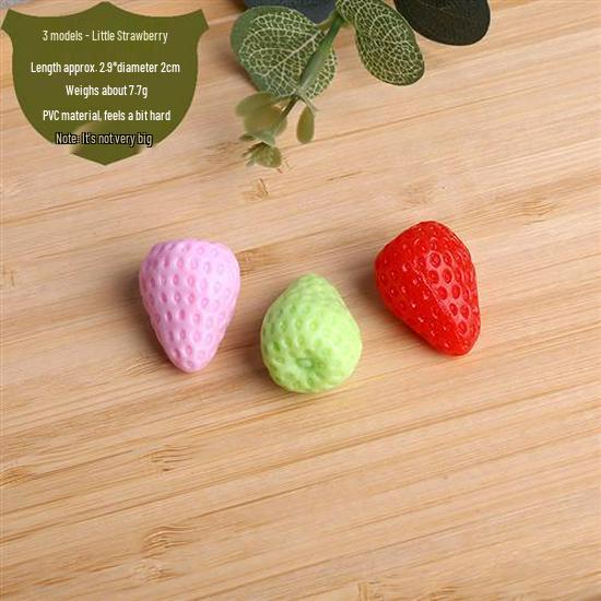 White Bionic Strawberry Fake Fruit Photography Prop - Plastic Decoration Toy