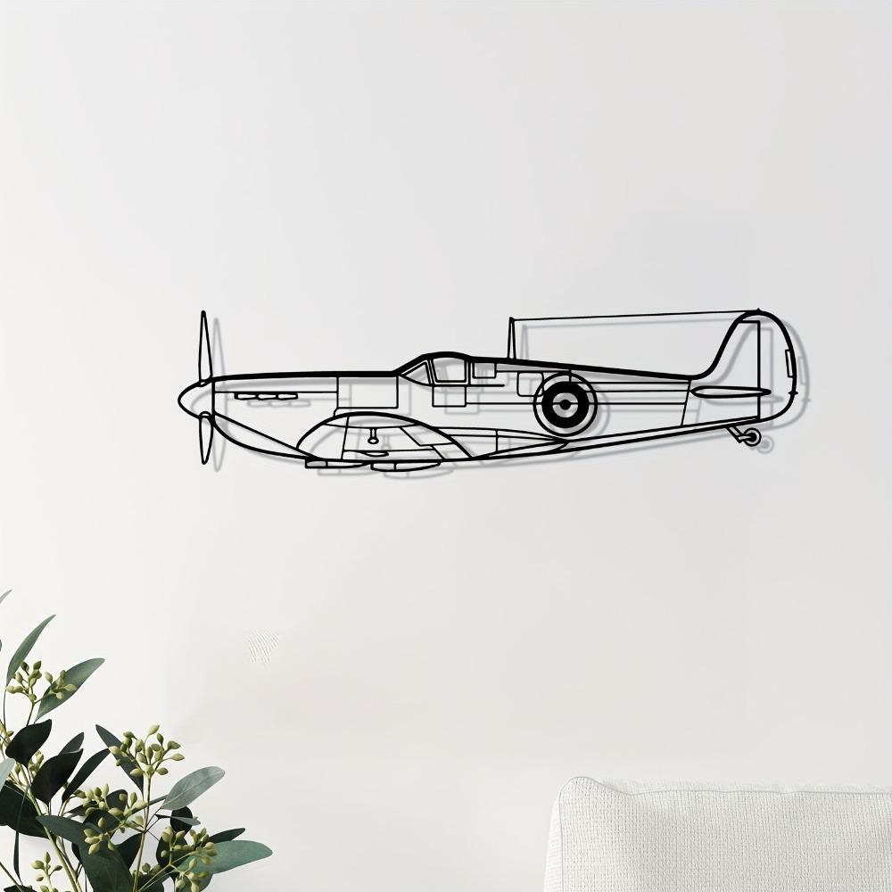 Vintage Metal Airplane Wall Art Weatherproof Iron Sculpture Garage Garden Fence Decor Aviation Enthusiast Gift Two Sizes Available