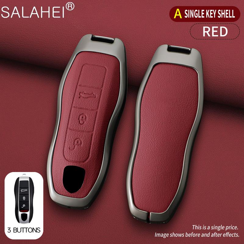 Car Key Case Cover Shell For Porsche Panamera Spyder Carrera Macan Boxster Cayman Cayenne 911 970 981 991 Keychain Accessories