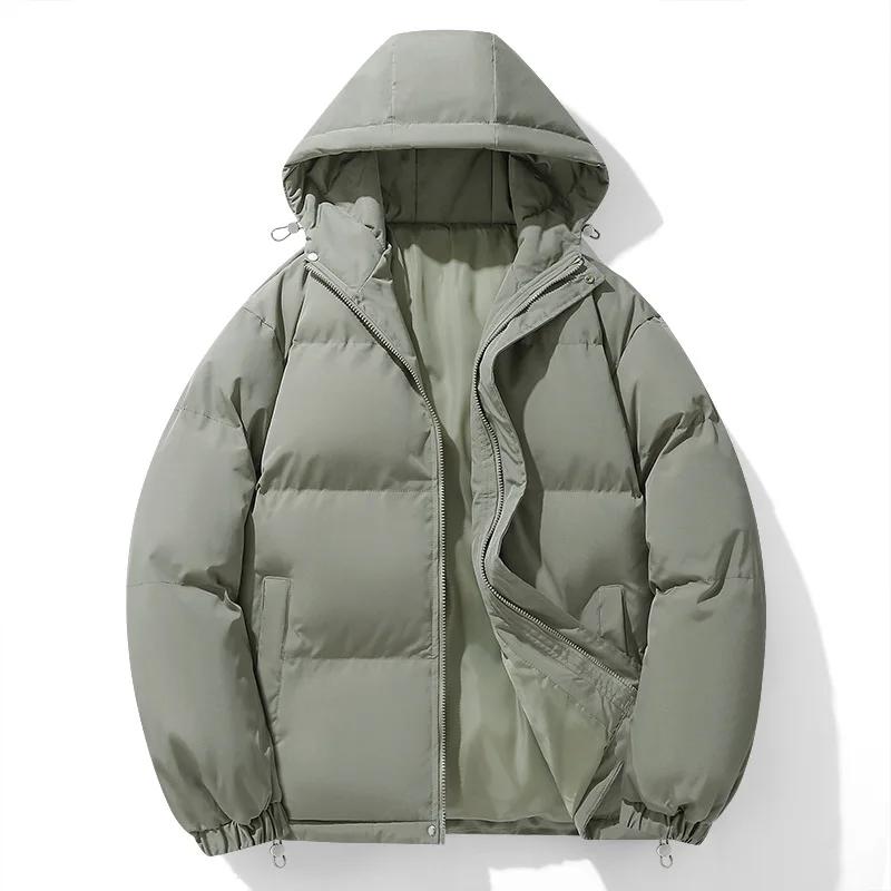 Men New Thick Warm Hooded Coats Trendy Hooded Windproof Parkas Men's Winter Casual Cotton-Padded Jacket Bread Jackets