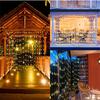 Solar Curtain Lights100/200/300 LED Outdoor Curtain Lights Waterproof Auto ON/Off 8 Modes for Garden Fence Patio Wall Decor
