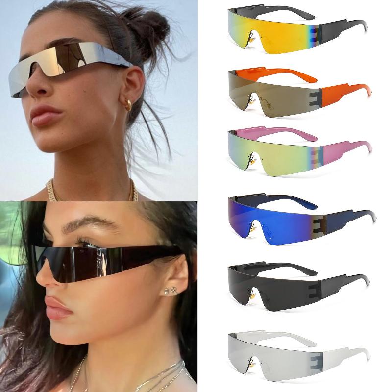 Fashionable Punk Sports Goggles New Cycling Sports Steampunk Sunglasses Women Y2k Punk Designer Sun Glasses UV400 Eyewear