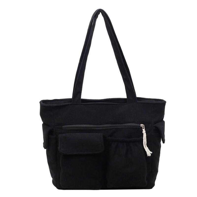 Simple Japanese Corduroy Tote Bag Large Capacity Commuting All-matching Student Handbag New