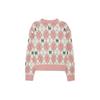 MLB New York Yankees Diamant Logo Gestickter Strickpullover Damenpullover Rosa 3FKCM0134-50PKD