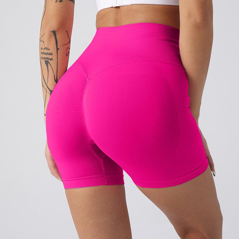 New Summer High-waisted Hip-lifting Fitness Pants for Women, Tummy-slimming Cycling Tights, Peach-shaped Hip Yoga Shorts