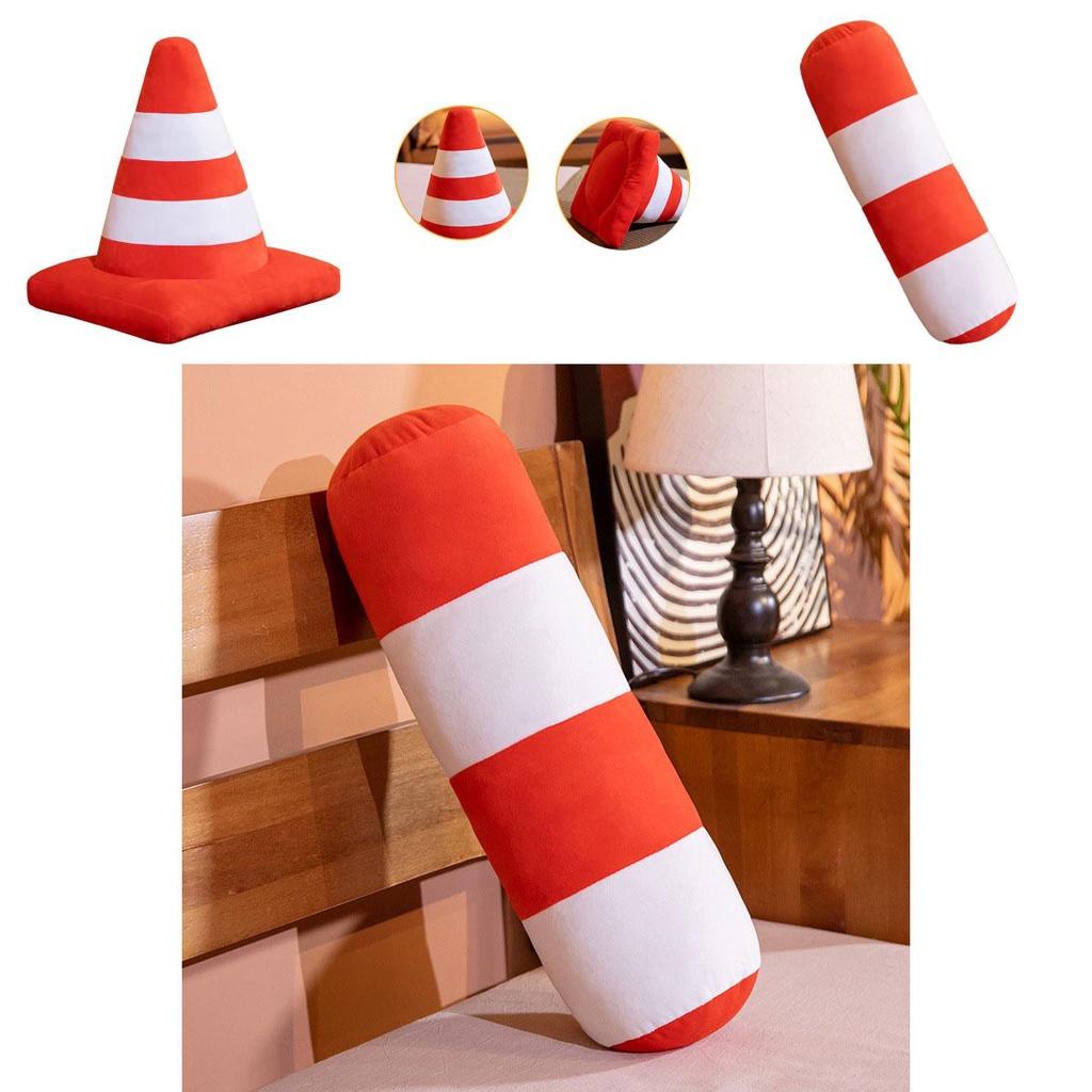 Creative Traffic Safety Cone Pillow Plush Toy For School And Kindergarten Teaching Aids