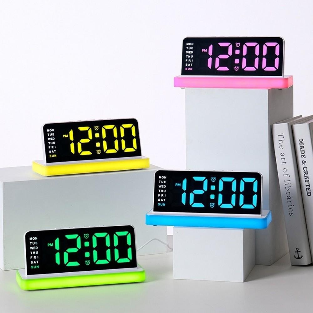 Large Screen LED Electronic Clock Adjustable Brightness Table Clock Digital Alarm Clock  Home Use