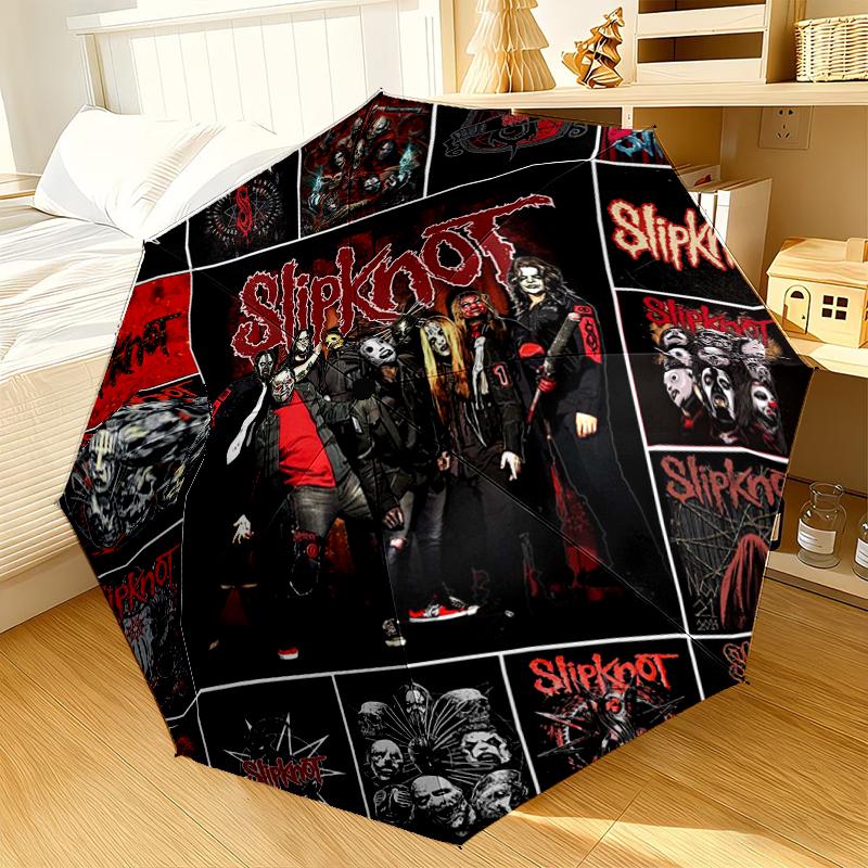 Rock Metal Music Band Collage Umbrella 8-Frame for Travel, Camping, Casual Lightweight Portable Umbrella, Essential for Every Family Holidays Gift