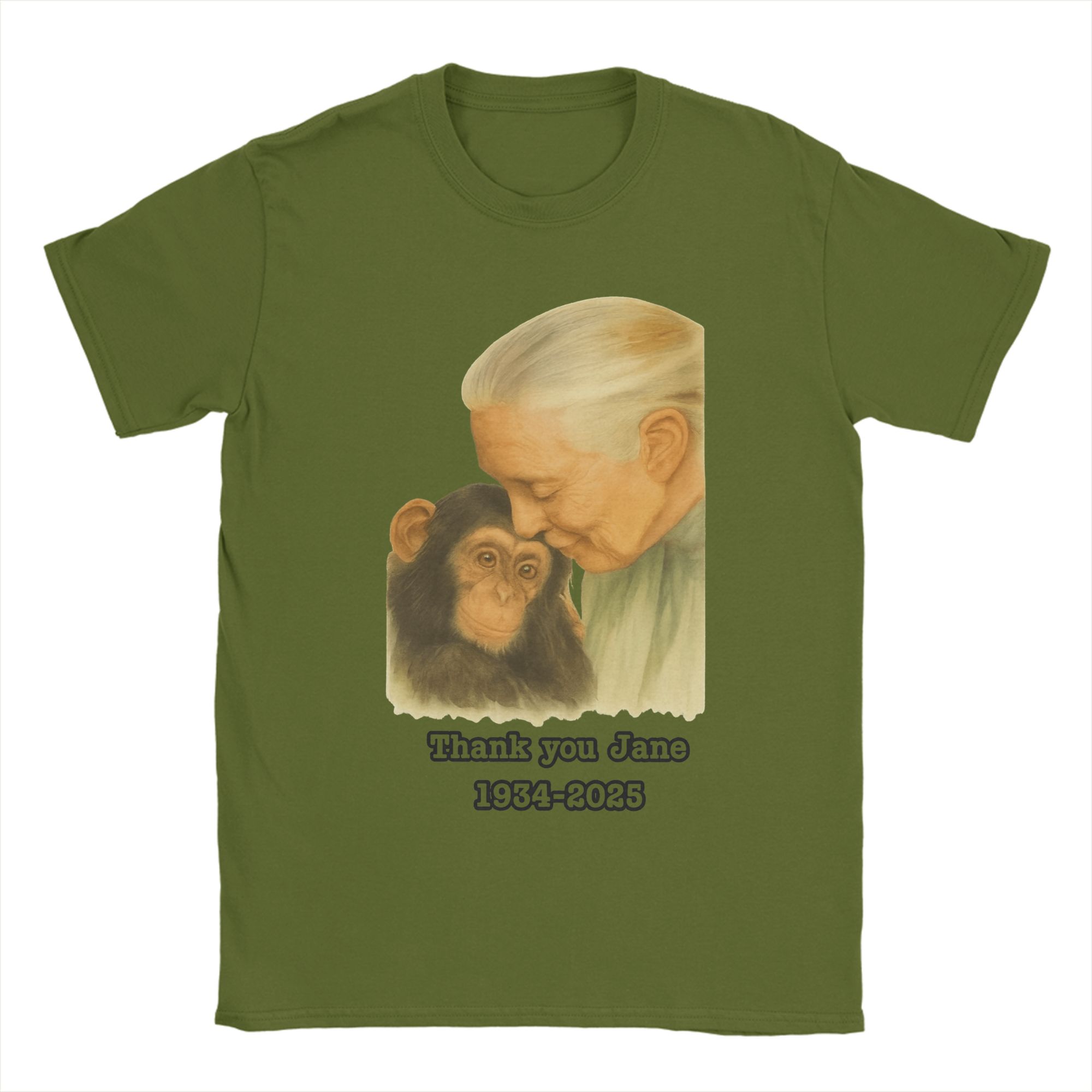 

Jane Goodall science 100 Cotton T-Shirt For Men Beach Vintage T Shirts Crew Neck Hip Hop Tees Oversized Wholesale Tops 3XL