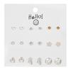 Titanium Alloy Korean Simple Alloy Stud Earrings Jewelry Small Pearl Love Earrings Cute Temperament Earrings Women