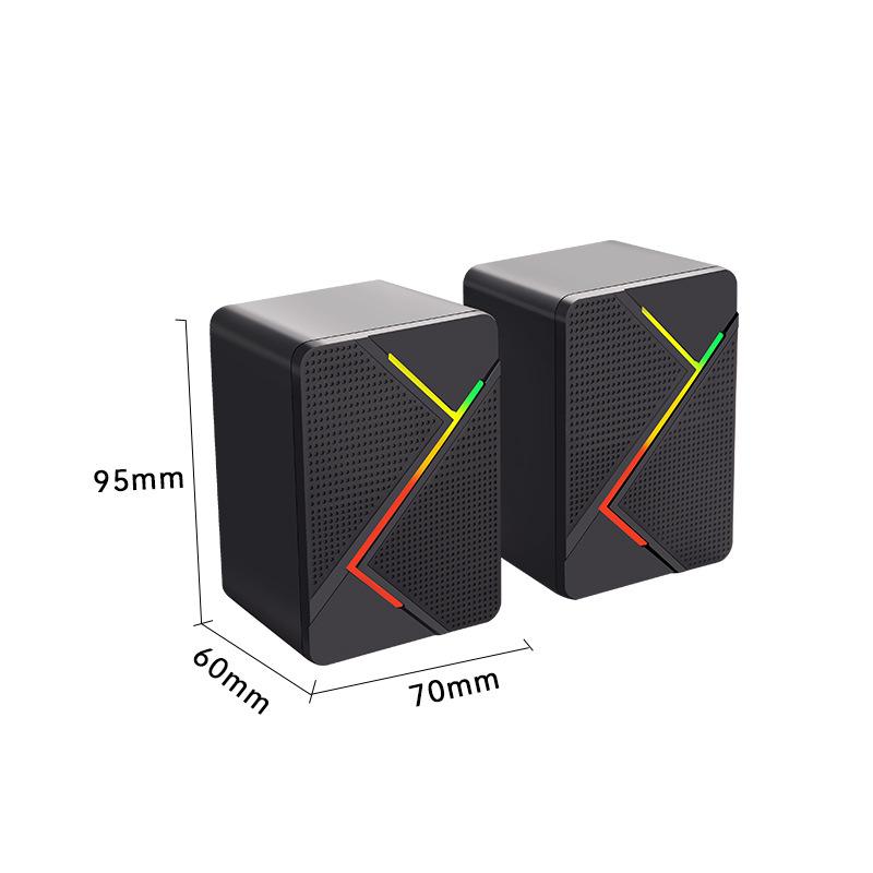 PC Computer Stereo Speaker RGB Gaming Speakers - USB Powered 2.0 Channel Stereo Sound System with Colorful LED Lights
